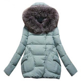 2017 Winter Jacket Women Fur Hood Cotton Padded Coat Parkas For Women Winter Abrigos Mujer Jaqueta Feminina