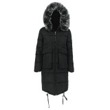 2017 winter jacket women fur hood parka hooded women's thick warm long winter jacket women fur collar winter parkas plus size