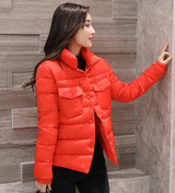 2017 Winter Jacket Coat Women Cotton Basic Jacket Padded Slim Warm Parkas Stand Collar Coat Female Autumn Outerwears