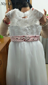 2017 Hot Flower Girl Dresses for Weddings Lovely Lace Bow Girls Pageant Dresses First Communion Dresses for Little Girls F21