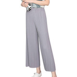 2017 Hot Fashion Women's Summer High Waist Chiffon Wide Leg Flared Pants Casual Trousers