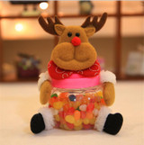2017 Hot Fashion Christmas Candy Storage Bottles Jars Santa Claus Snowman Bottles Stocking Gift Bag Xmas Decoration