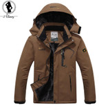 2017 hot Brand Luo Baoluo winter jacket men Plus velvet warm wind parka 6XL plus size black hooded winter coat men