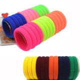 2017 Hot 10Pcs Candy Fluorescence Rubber Bands Elastic Bands Hair Accessories for Women Hairs Elastic Black Gums Hair Bands Tie