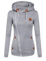 2017 Hoody Tracksuit Autumn Oblique Zip Up Coat Women Casual Print Long Sleeve Hoodies Pullover Ladies Tops Hooded Sweatshirts