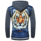 2017 Hoodies Men Sudaderas Hombre Hip Hop Mens Brand Tiger printing Hooded Zipper Hoodie Sweatshirt Slim Fit Men Hoody XXL