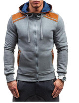 2017 Hoodies Men Sudaderas Hombre Hip Hop Mens Brand Solid hooded harness Hoodie Cardigan Sweatshirt Slim Fit Men Hoody