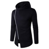 2017 Hoodies Men Sudaderas Hombre Hip Hop Mens Brand Oblique Zipper Cotton Hoodie Solid Sweatshirt Casual Slim Fit Men Hoody