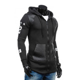 2017 Hoodies Men Sudaderas Hombre Hip Hop Mens Brand Letter Hooded Zipper Hoodie Sweatshirt Slim Stitching Men Hoody size 3XL