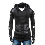 2017 Hoodies Men Sudaderas Hombre Hip Hop Mens Brand Letter Hooded Zipper Hoodie Sweatshirt Slim Stitching Men Hoody 3XL JKLY