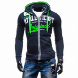 2017 Hoodies Men Sudaderas Hombre Hip Hop Mens Brand Letter Hooded Zipper Hoodie Sweatshirt Slim Fit Men Hoody XXXL