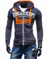 2017 Hoodies Men Sudaderas Hombre Hip Hop Mens Brand Letter Hooded Zipper Hoodie Sweatshirt Slim Fit Men Hoody XXXL
