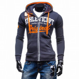 2017 Hoodies Men Sudaderas Hombre Hip Hop Mens Brand Letter Hooded Zipper Hoodie Sweatshirt Slim Fit Men Hoody XXXL