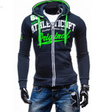 2017 Hoodies Men Sudaderas Hombre Hip Hop Mens Brand Letter Hooded Zipper Hoodie Sweatshirt Slim Fit Men Hoody XXXL