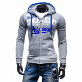 2017 Hoodies Men Sudaderas Hombre Hip Hop Mens Brand Letter Hooded Zipper Hoodie Sweatshirt Slim Fit Men Hoody XXXL