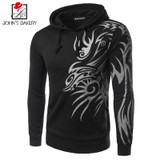 2017 Hoodies Men Sudaderas Hombre Hip Hop Mens Brand Dragon prints Hooded Zipper Hoodie Sweatshirt Slim Fit Men Hoody XXXL