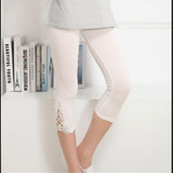 2017 Hirigin Women Pants Capris Lace Solid Color Women Ladies Casual Summer Modal Short Legging Skinny Stretch Cropped Pants