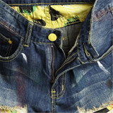 2017 Hirigin New Men Stylish Short Ripped Jeans Pants Biker Skinny Slim Pockets Straight Loose  Zipper Fly  Denim Shorts UK