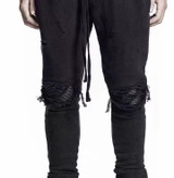 2017 hip hop Fitness Long Pants Men hiphop Casual Sweatpants Jogger Trousers Fashion Fitted Bottoms zipper broken black joggers