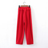 2017 High Waist Wide Leg Pants Loose Drawstring Side Stripes Split Casual Women Pants 2017 High Waist Wide Leg Pants Loose Drawstring Side Stripes Split Casual Women Pants