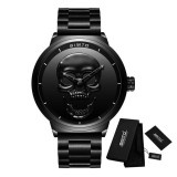 Cool skull watch vintage wristwatch men women military black steel quartz