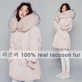 2017 High Quality Winter Down Jacket Women Slim Warm Thick Cute Pink Duck Down Coat Plus Size Real Fur Hood Parka Female Y325