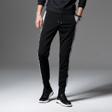 2017 High Quality Men Sportswear Pants Mens Fitness Workout Pants Skinny Sweatpants Trousers Jogger Pants Left Print Joggers