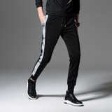2017 High Quality Men Sportswear Pants Mens Fitness Workout Pants Skinny Sweatpants Trousers Jogger Pants Left Print Joggers