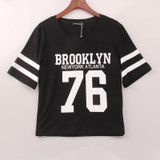 2016 New Fashion Crop Top T-shirt Women BROOKLYN 76 Printed Printing T Shirt Women Cropped Tops  Tee Shirt Femme Woman Clothing 2016 New Fashion Crop Top T-shirt Women BROOKLYN 76 Printed Printing T Shirt Women Cropped Tops  Tee Shirt Femme Woman Clothing