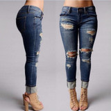 2016 New Fashion Autumn Winter Style Women Jeans Ripped Holes Harem Pants Jeans Slim Vintage Boyfriend Jeans For Women S/M/L/XL 2016 New Fashion Autumn Winter Style Women Jeans Ripped Holes Harem Pants Jeans Slim Vintage Boyfriend Jeans For Women S/M/L/XL