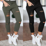 2016 New Fashion Ankle-Length Pants Solid Color Hollow Out pantalon femme Pants Women Sweatpants Cargo Jogger Pants