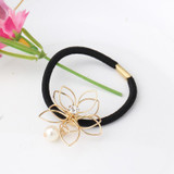 2016 New Elastic Ponytail Hair Tolder Rhinestone Hollow Flower Hair Tie For Women Scrunchies Hair Accessories Elastic Hair Band