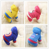 2016 New Dog Hoodies Warm Winter Dog Clothes Fleece Dogs Costume Cute Pet Coat Jacket Autumn Jumpsuit Clothing for Puppy Dogs