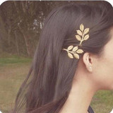 2016 New Clover Leaves Gold Pated Hair Clip Barrettes Hair Accessories Fashion Girls Women Fashion Cute Headwear Hair Clips