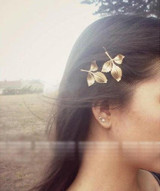 2016 New Clover Leaves Gold Pated Hair Clip Barrettes Hair Accessories Fashion Girls Women Fashion Cute Headwear Hair Clips