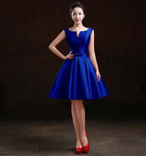 2016 new design A-line short dresses V-opening back cocktail party lace-up dress veatidos de festa Hot sale free shipping