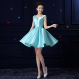 2016 new design A-line short dresses V-opening back cocktail party lace-up dress veatidos de festa Hot sale free shipping