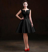2016 new design A-line short dresses V-opening back cocktail party lace-up dress veatidos de festa Hot sale free shipping