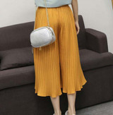 2016 new Culottes women summer fashion Pleated chiffon trousers pants loose wide leg pants casual pants BL1456
