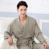 2016 NEW Cotton Nightwear for men Spring and autumn Long Sleeve Sleep Gown Men Lounge Robes Plus size 3XL