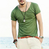 2016 New Casual Men's Summer T shirt Fashion V-neck Slim Fit Stylish Short Sleeve T Shirts for men t shirt S/M/L/XL/XXL X364