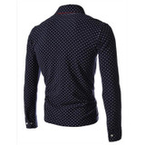2016 New Brands Mens Dot Long Sleeve POLO Shirts Brands  Long Sleeve Camisas Polo Stand Collar Male Polo Shirt Size 3XL. KJHBA