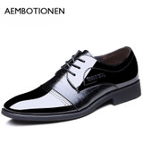 2016 New Breathable Men Leather Shoes Fashion Office Pointed Toe Lace UP Business Shoes Black Dress Shoes Men Shoes Oxfords