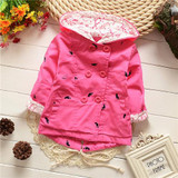 2016 new Baby Girl Jacket Coat Spring Outwear Roupa Feminina Bright Kids Hooded Cardigan Yellow Babies Trench Wholesale