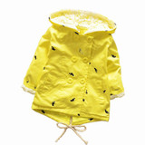 2016 new Baby Girl Jacket Coat Spring Outwear Roupa Feminina Bright Kids Hooded Cardigan Yellow Babies Trench Wholesale