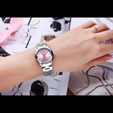 2016 Fashion Women Pink Dress Watches Luxury Women's Casual Watch Ladies Rhinestone Quartz-watch Wristwatches relogio feminino