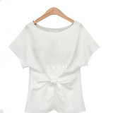 2016 fashion women kimono Bowknot blouses O-neck short sleeve shirts chiffon casual vintage tops plus size XXXXL blusas blouse