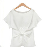 2016 fashion women kimono Bowknot blouses O-neck short sleeve shirts chiffon casual vintage tops plus size XXXXL blusas blouse