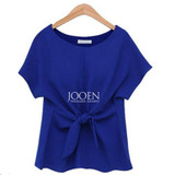 2016 fashion women kimono Bowknot blouses O-neck short sleeve shirts chiffon casual vintage tops plus size XXXXL blusas blouse