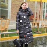 2016 Fashion winter cotton padded jacket  Slim thick stars print Women jacket Parker warm Women winter jacket g026